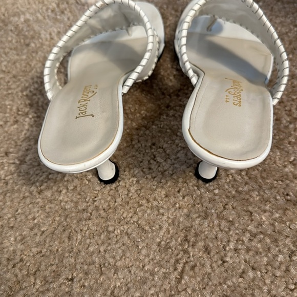 Jack Rogers Navajo white leather heeled sandals Sz 8M - Picture 4 of 8